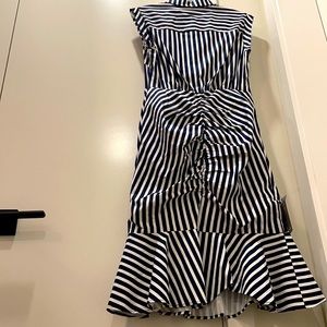 Navy white body shaping dress